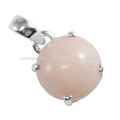 Lovely Pink Opal Gemstone with 925 Sterling Silver Prom Set Round Shape Charming Pendant